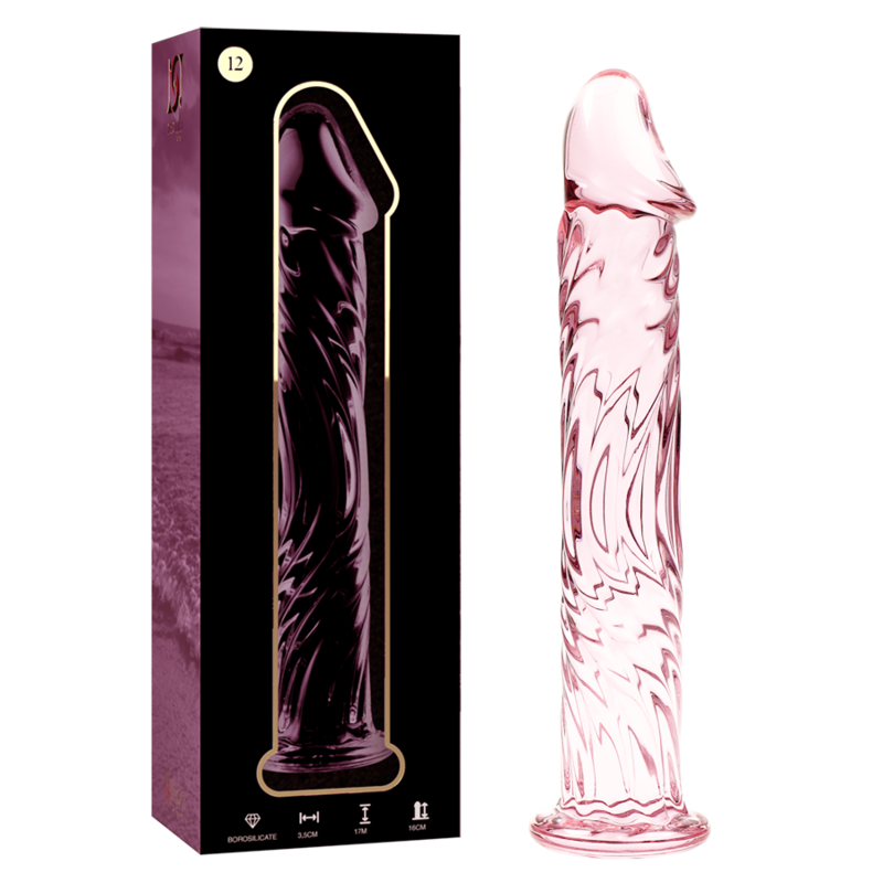 NEBULA SERIES BY IBIZA - MODÈLE 12 GODE EN VERRE BOROSILICATE ROSE 17 CM -O- 3.5 CM NEBULA SERIES BY IBIZA
