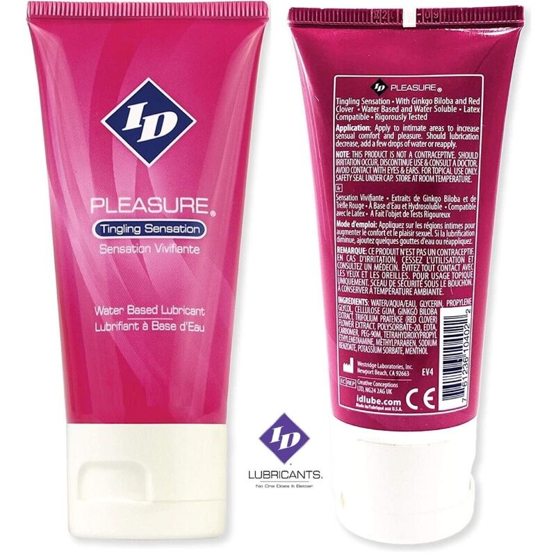 ID PLEASURE - LUBRIFIANT  BASE DEAU TINGING SENSATION TRAVEL TUBE 60 ML ID PLEASURE