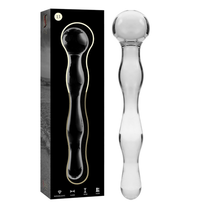 NEBULA SERIES BY IBIZA - MODÈLE 13 GODE EN VERRE BOROSILICATE CLAIR 18 CM -O- 3.5 CM NEBULA SERIES BY IBIZA