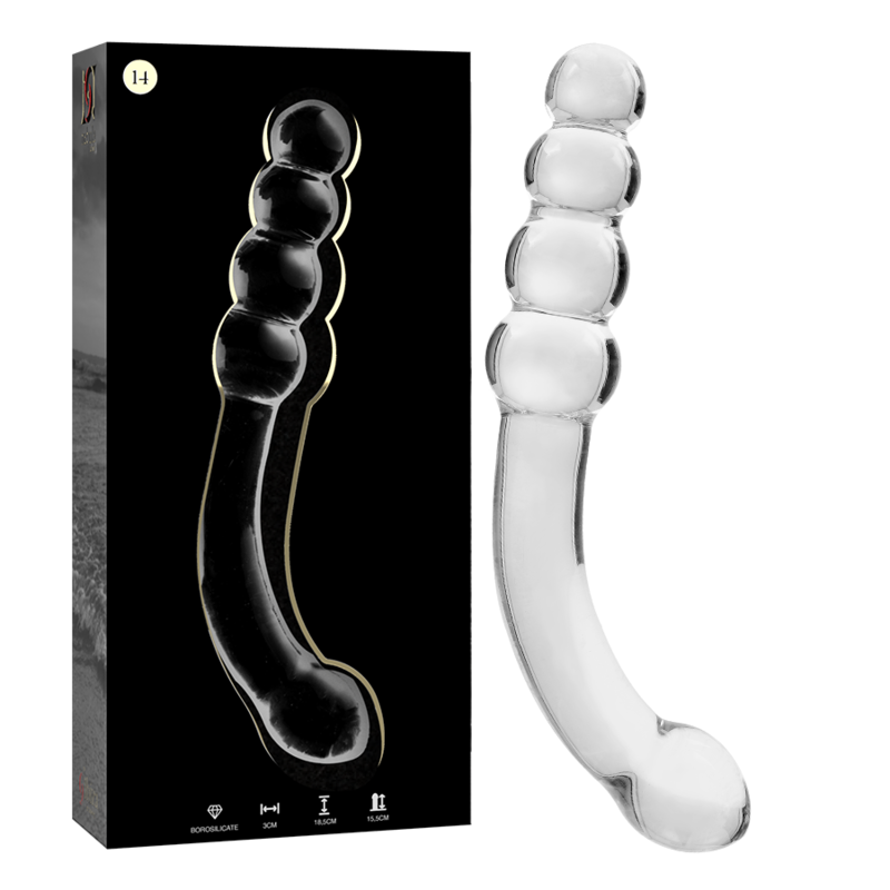 NEBULA SERIES BY IBIZA - MODÈLE 14 GODE EN VERRE BOROSILICATE CLAIR 18.5 CM -O- 3 CM NEBULA SERIES BY IBIZA