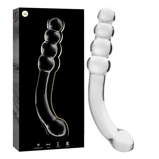 NEBULA SERIES BY IBIZA - MODÈLE 14 GODE EN VERRE BOROSILICATE CLAIR 18.5 CM -O- 3 CM NEBULA SERIES BY IBIZA