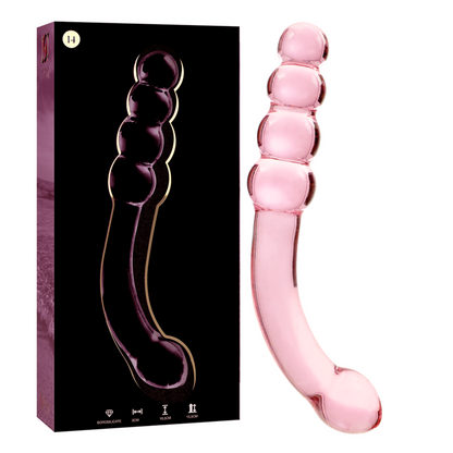 NEBULA SERIES BY IBIZA - MODÈLE 14 GODE EN VERRE BOROSILICATE ROSE 18.5 CM -O- 3 CM NEBULA SERIES BY IBIZA