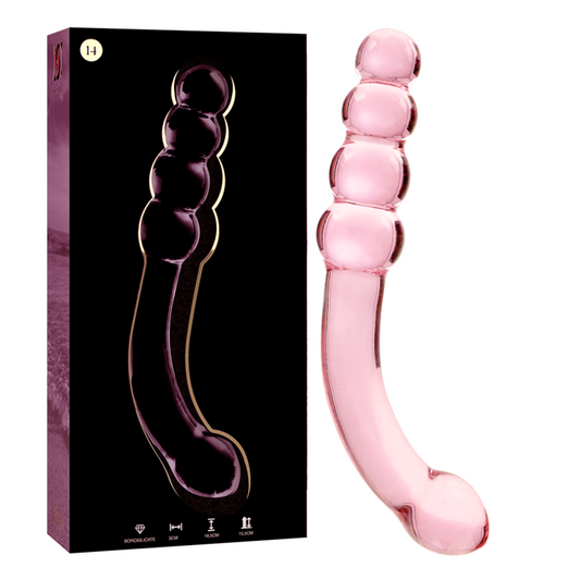NEBULA SERIES BY IBIZA - MODÈLE 14 GODE EN VERRE BOROSILICATE ROSE 18.5 CM -O- 3 CM NEBULA SERIES BY IBIZA