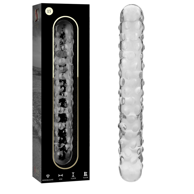 NEBULA SERIES BY IBIZA - MODÈLE 15 GODE EN VERRE BOROSILICATE CLAIR 18.5 CM -O- 3 CM NEBULA SERIES BY IBIZA