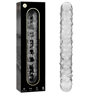 NEBULA SERIES BY IBIZA - MODÈLE 15 GODE EN VERRE BOROSILICATE CLAIR 18.5 CM -O- 3 CM NEBULA SERIES BY IBIZA