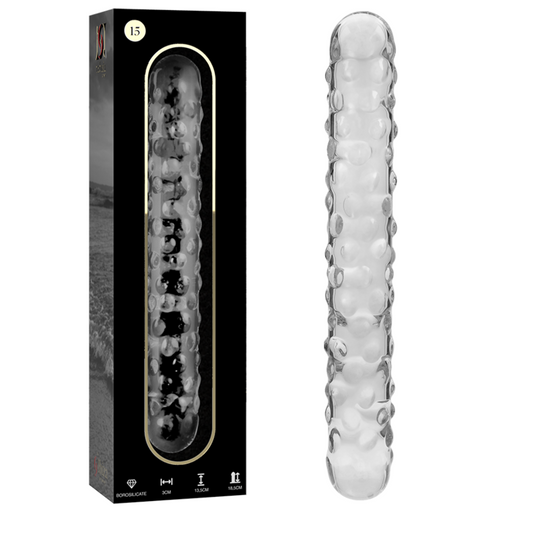 NEBULA SERIES BY IBIZA - MODÈLE 15 GODE EN VERRE BOROSILICATE CLAIR 18.5 CM -O- 3 CM NEBULA SERIES BY IBIZA