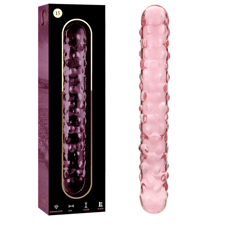 NEBULA SERIES BY IBIZA - MODÈLE 15 GODE EN VERRE BOROSILICATE ROSE 18.5 CM -O- 3 CM NEBULA SERIES BY IBIZA