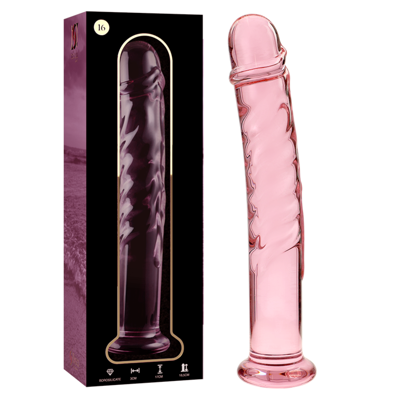 NEBULA SERIES BY IBIZA - MODÈLE 16 GODE EN VERRE BOROSILICATE ROSE 18.5 CM -O- 3 CM NEBULA SERIES BY IBIZA