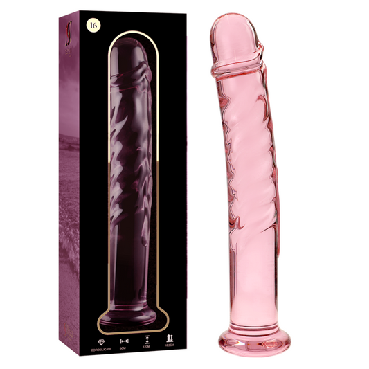 NEBULA SERIES BY IBIZA - MODÈLE 16 GODE EN VERRE BOROSILICATE ROSE 18.5 CM -O- 3 CM NEBULA SERIES BY IBIZA