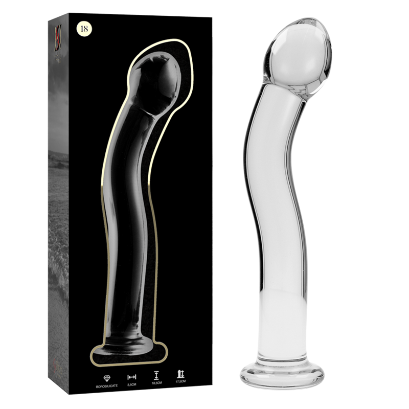NEBULA SERIES BY IBIZA - MODÈLE 18 GODE EN VERRE BOROSILICATE CLAIR 18.5 CM -O- 3.5 CM NEBULA SERIES BY IBIZA