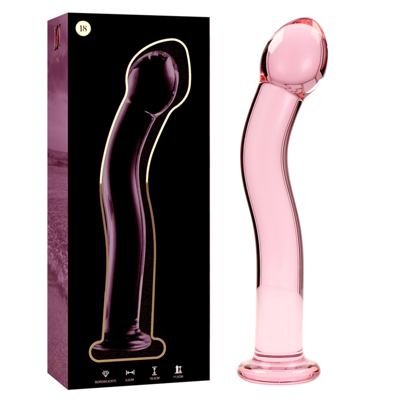 NEBULA SERIES BY IBIZA - MODÈLE 18 GODE EN VERRE BOROSILICATE ROSE 18.5 CM -O- 3.5 CM NEBULA SERIES BY IBIZA