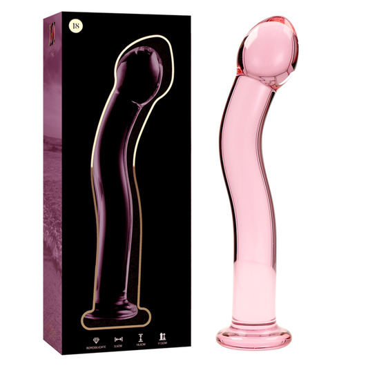 NEBULA SERIES BY IBIZA - MODÈLE 18 GODE EN VERRE BOROSILICATE ROSE 18.5 CM -O- 3.5 CM NEBULA SERIES BY IBIZA