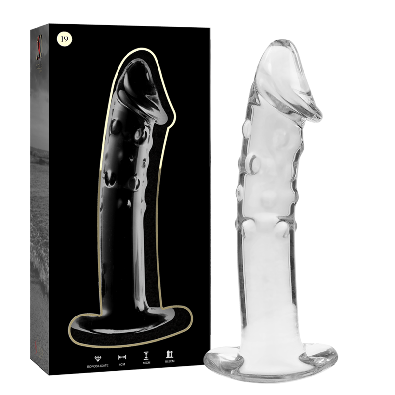 NEBULA SERIES BY IBIZA - MODÈLE 19 GODE EN VERRE BOROSILICATE CLAIR 18.5 CM -O- 4 CM NEBULA SERIES BY IBIZA