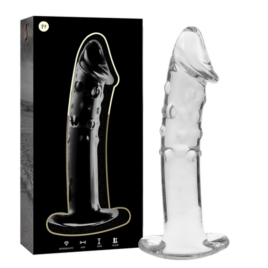 NEBULA SERIES BY IBIZA - MODÈLE 19 GODE EN VERRE BOROSILICATE CLAIR 18.5 CM -O- 4 CM NEBULA SERIES BY IBIZA