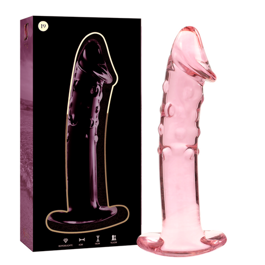 NEBULA SERIES BY IBIZA - MODÈLE 19 GODE EN VERRE BOROSILICATE ROSE 18.5 CM -O- 4 CM NEBULA SERIES BY IBIZA