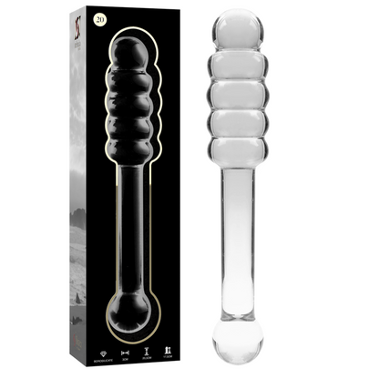 NEBULA SERIES BY IBIZA - MODÈLE 20 GODE EN VERRE BOROSILICATE CLAIR 20.5 CM -O- 3 CM NEBULA SERIES BY IBIZA