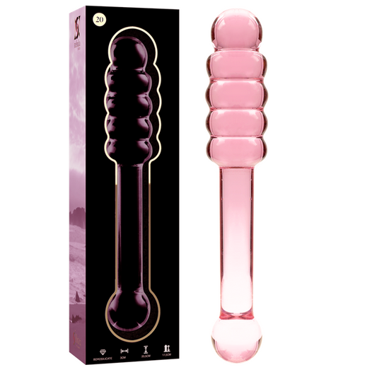 NEBULA SERIES BY IBIZA - MODÈLE 20 GODE EN VERRE BOROSILICATE ROSE 20.5 CM -O- 3 CM NEBULA SERIES BY IBIZA