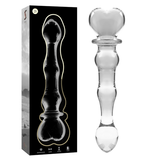 NEBULA SERIES BY IBIZA - MODÈLE 21 GODE EN VERRE BOROSILICATE CLAIR 20.5 CM -O- 3.5 CM NEBULA SERIES BY IBIZA