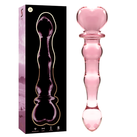 NEBULA SERIES BY IBIZA - MODÈLE 21 GODE EN VERRE BOROSILICATE ROSE 20.5 CM -O- 3.5 CM NEBULA SERIES BY IBIZA