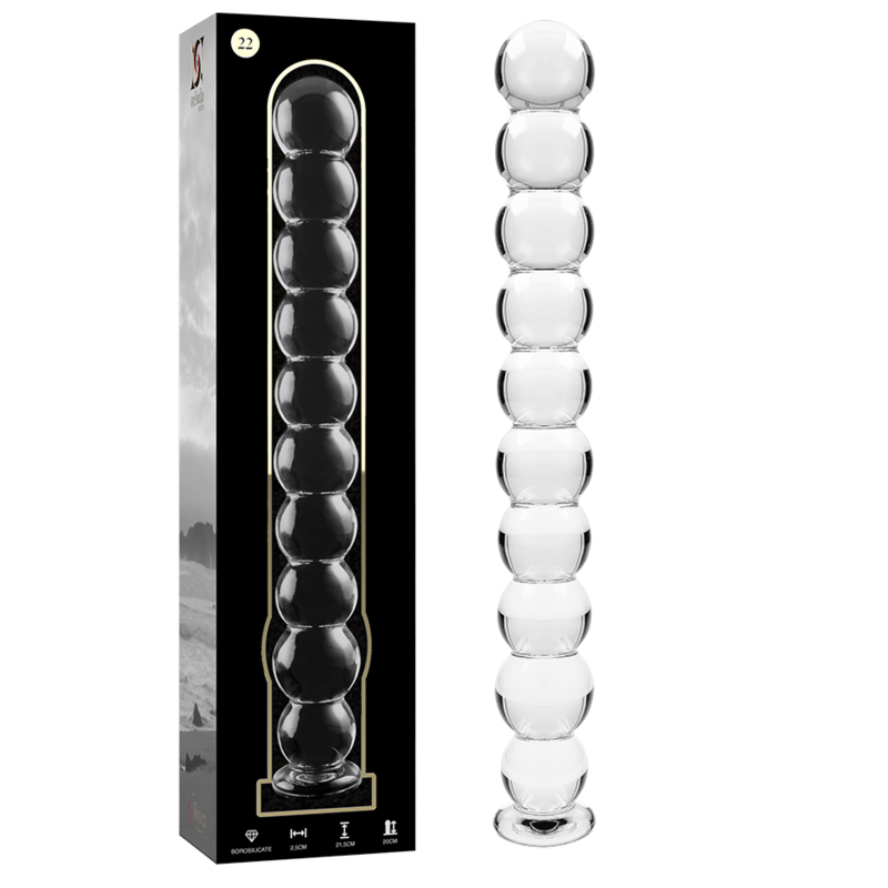 NEBULA SERIES BY IBIZA - MODÈLE 22 GODE EN VERRE BOROSILICATE CLAIR 21.5 CM -O- 2.5 CM NEBULA SERIES BY IBIZA