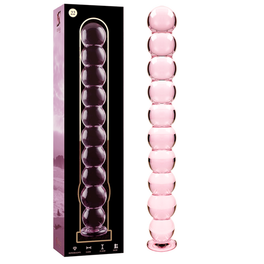 NEBULA SERIES BY IBIZA - MODÈLE 22 GODE EN VERRE BOROSILICATE ROSE 21.5 CM -O- 2.5 CM NEBULA SERIES BY IBIZA