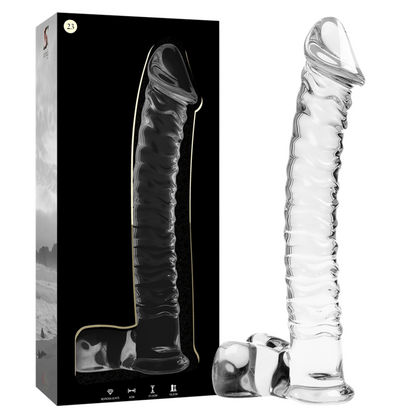 NEBULA SERIES BY IBIZA - MODÈLE 23 GODE EN VERRE BOROSILICATE CLAIR 21.5 CM -O- 4 CM NEBULA SERIES BY IBIZA