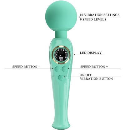 PRETTY LOVE - VIBRATEUR BAGUETTE VERTE SKYLER PRETTY LOVE LED