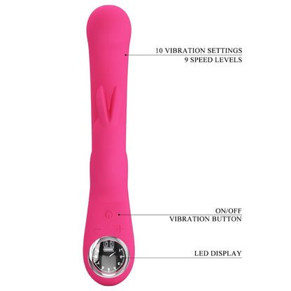 PRETTY LOVE - VIBRATEUR LAMAR LAPIN ET POINT G ROSE PRETTY LOVE LED