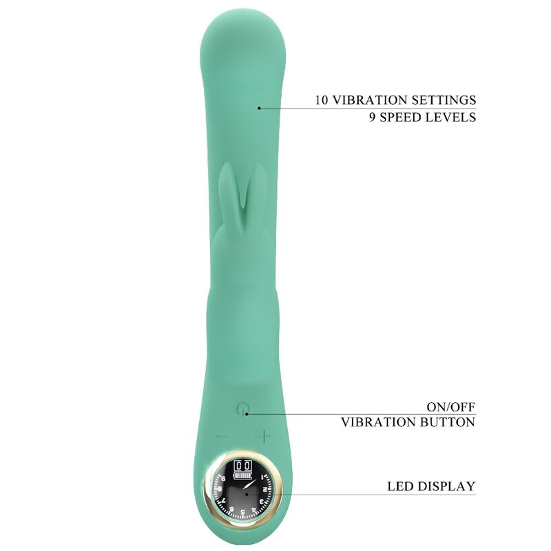 PRETTY LOVE - VIBRATEUR LAMAR LAPIN ET POINT G VERT PRETTY LOVE LED