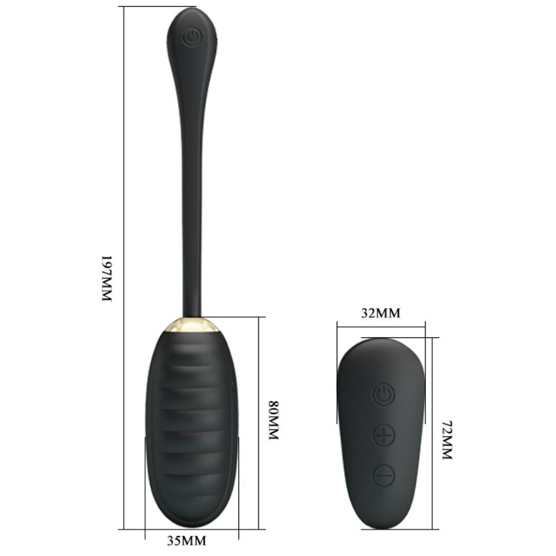 PRETTY LOVE - DOREEN OEUF VIBRANT RECHARGEABLE DE LUXE NOIR TÉLÉCOMMANDE PRETTY LOVE SMART