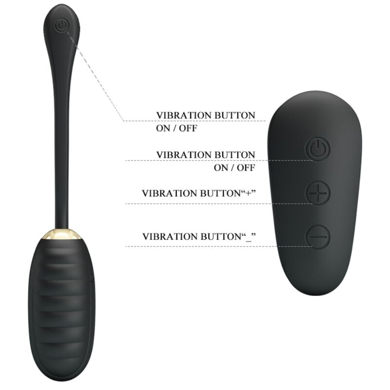 PRETTY LOVE - DOREEN OEUF VIBRANT RECHARGEABLE DE LUXE NOIR TÉLÉCOMMANDE PRETTY LOVE SMART