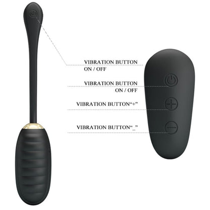PRETTY LOVE - DOREEN OEUF VIBRANT RECHARGEABLE DE LUXE NOIR TÉLÉCOMMANDE PRETTY LOVE SMART