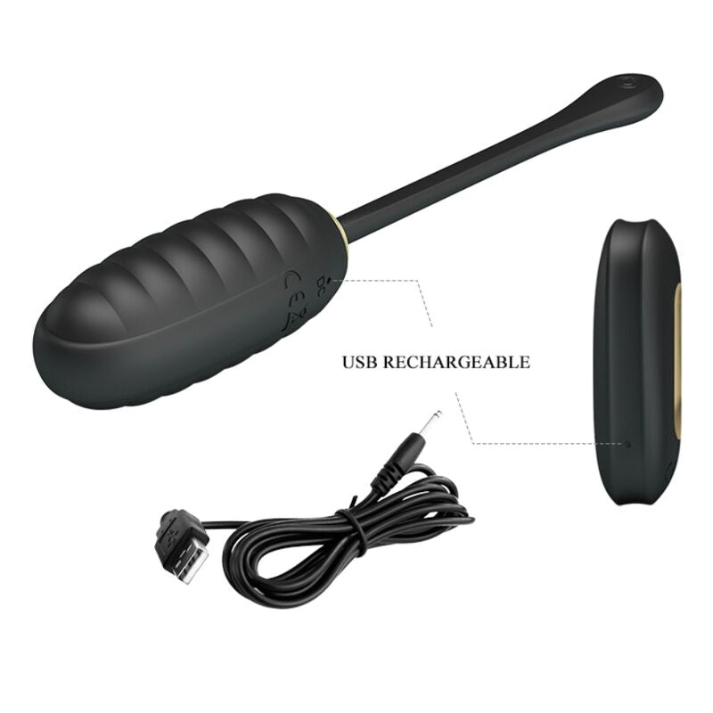 PRETTY LOVE - DOREEN OEUF VIBRANT RECHARGEABLE DE LUXE NOIR TÉLÉCOMMANDE PRETTY LOVE SMART