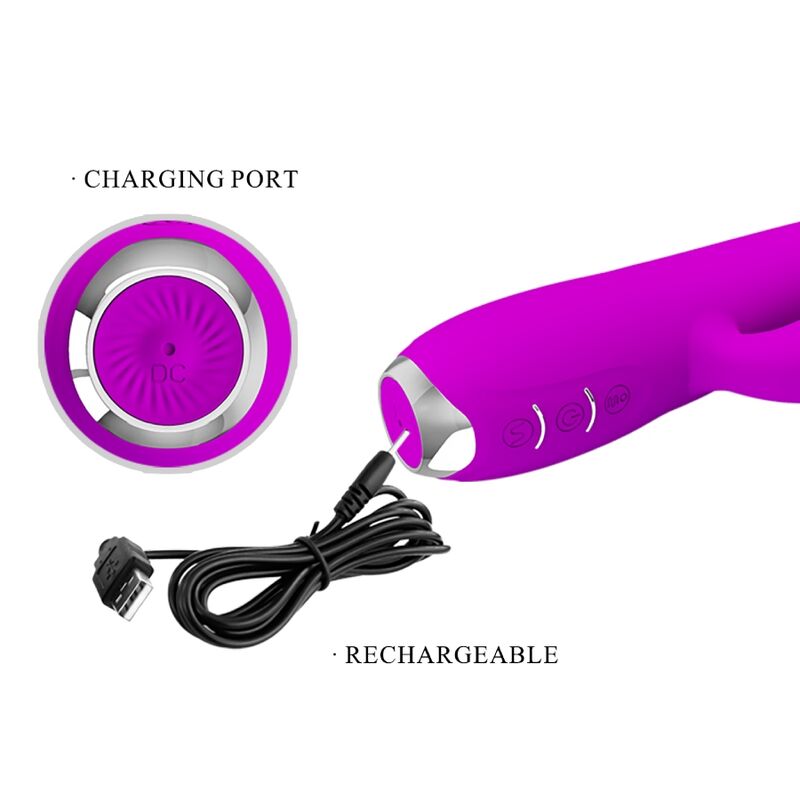 PRETTY LOVE - VIBRATEUR LAPIN RECHARGEABLE GLORIA IMPERMÉABLE VIOLET PRETTY LOVE C-TYPE