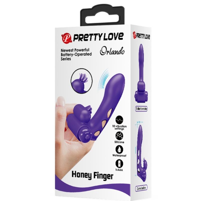 PRETTY LOVE - COUVERCLE DE DOIGT VIBRATEUR ORLANDO VIOLET PRETTY LOVE PARTY UP