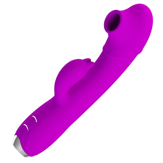 PRETTY LOVE - VIBRATEUR RECHARGEABLE REGINA - GEL À ASPIRATION VIOLET PRETTY LOVE C-TYPE