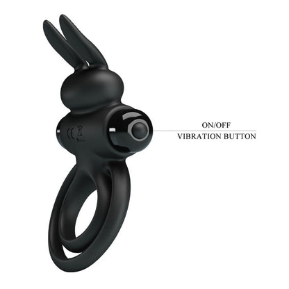 PRETTY LOVE - ANNEAU DE LAPIN VIBRATOR III POUR PÉNIS NOIR PRETTY LOVE PARTY UP