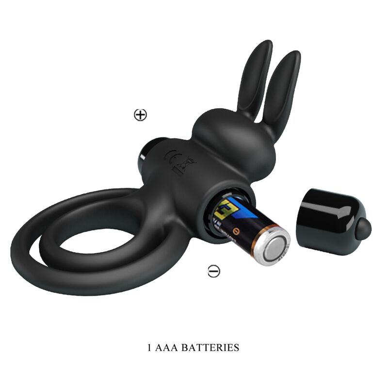 PRETTY LOVE - ANNEAU DE LAPIN VIBRATOR III POUR PÉNIS NOIR PRETTY LOVE PARTY UP