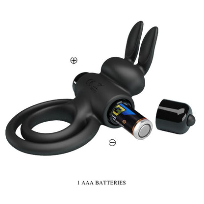 PRETTY LOVE - ANNEAU DE LAPIN VIBRATOR III POUR PÉNIS NOIR PRETTY LOVE PARTY UP