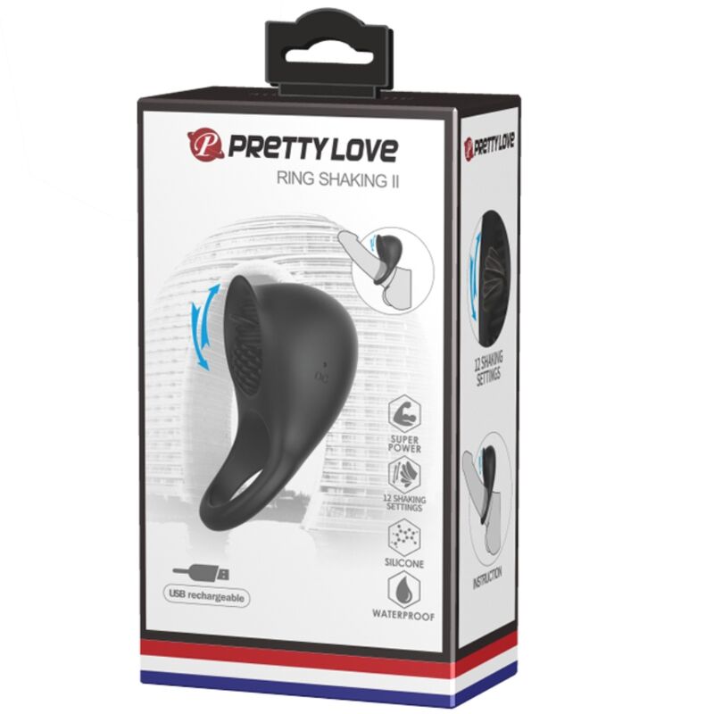 PRETTY LOVE - ANNEAU PÉNIS VIBRANT AVEC LANGUE NOIRE PRETTY LOVE MALE