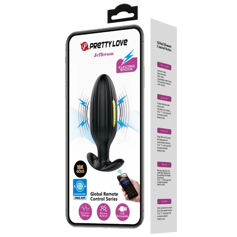 PRETTY LOVE - PLUG ANAL CONTRÔLÉ PAR APPLICATION JEFFERSON NOIR PRETTY LOVE BOTTOM