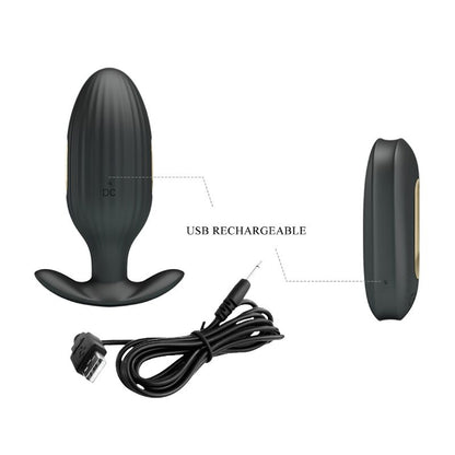 PRETTY LOVE - VIBRATEUR ANAL RECHARGEABLE KELLY PLUG NOIR PRETTY LOVE BOTTOM