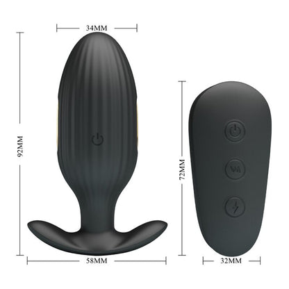 PRETTY LOVE - VIBRATEUR ANAL RECHARGEABLE KELLY PLUG NOIR PRETTY LOVE BOTTOM