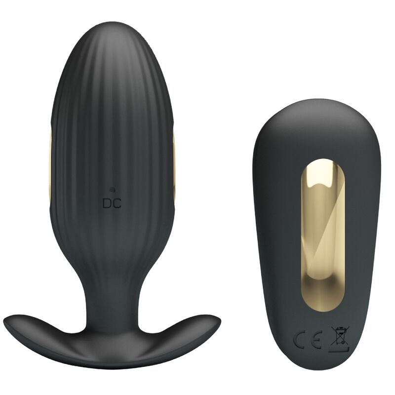 PRETTY LOVE - VIBRATEUR ANAL RECHARGEABLE KELLY PLUG NOIR PRETTY LOVE BOTTOM