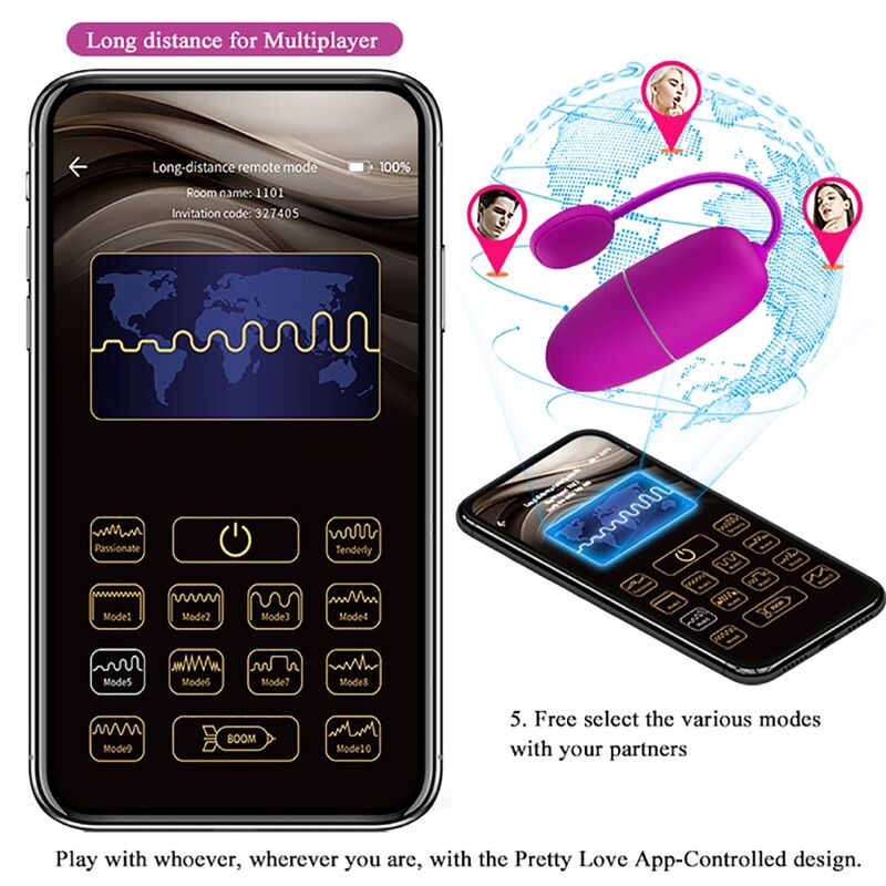 PRETTY LOVE - OEUF VIBRANT NYMPHE APP CONTRÔLÉ VIOLET PRETTY LOVE BOTTOM