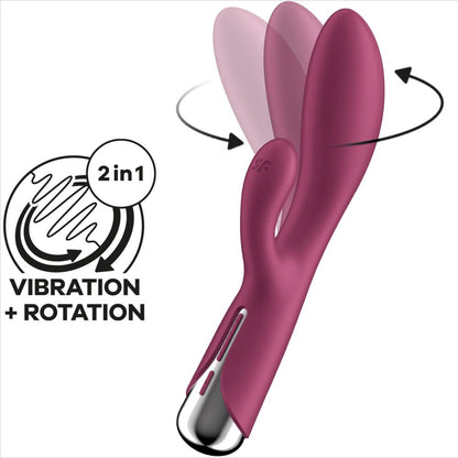 SATISFYER - SPINNING RABBIT 1 CLITORIS ET STIMULATION DU POINT G ROUGE SATISFYER VIBRATOR