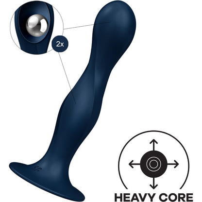 SATISFYER - DILDO EN SILICONE DOUBLE BALL-R BLEU SATISFYER PLUGS