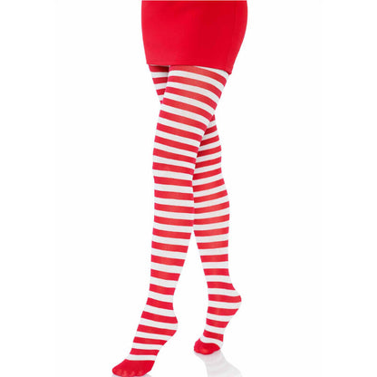 LEG AVENUE - COLLANTS  RAYURES BLANC/ROUGE LEG AVENUE HOSIERY