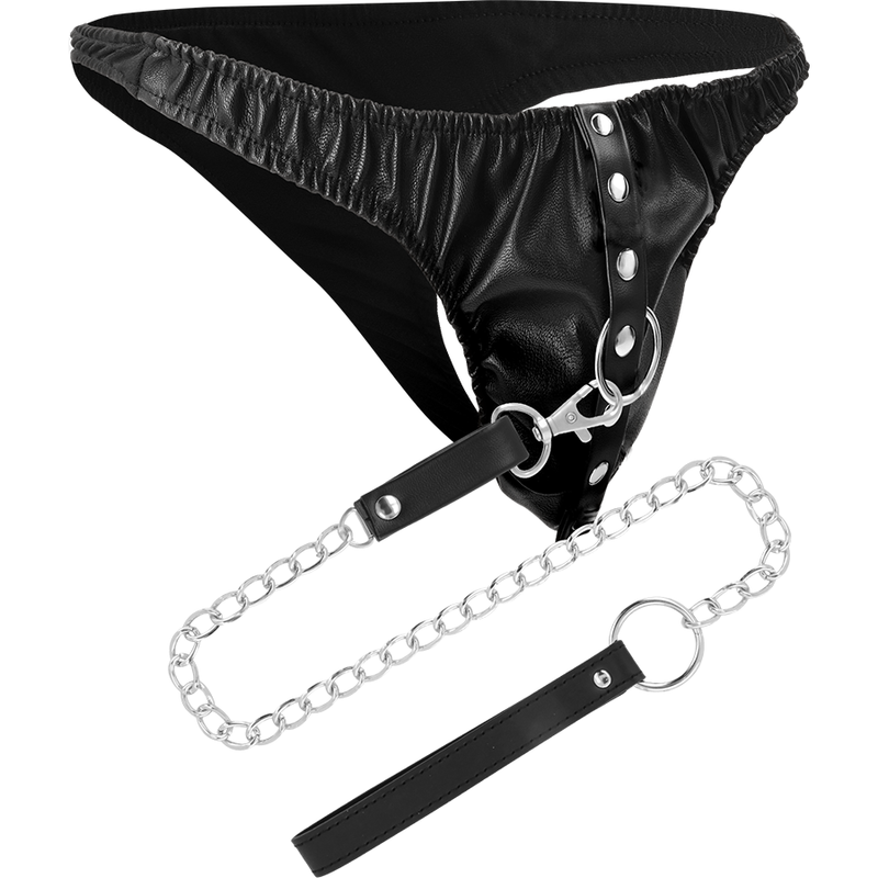 DARKNESS - STRING DE SOUMISSION AVEC CHAÎNE EN MÉTAL DARKNESS BONDAGE