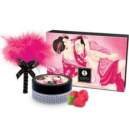 SHUNGA - KIT DE POUDRE DE MASSAGE COMESTIBLE FRAMBOISE SHUNGA BODY POWER